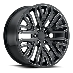 Factory Reproductions FR 93 GMC Mesh Split 6 Spk Replica GB-M 22x9 6x139.7 +28 Black