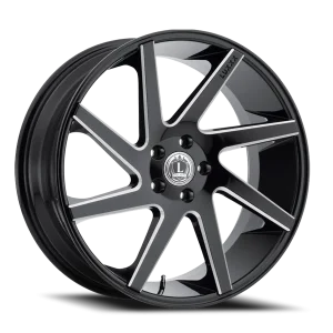 Luxxx Alloys 8 22x8.5 5x120 +38 Black