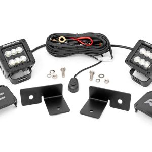 LED Light Kit | Under Bed Mount | 2" Black Pair | Spot | Polaris General XP 4 1000