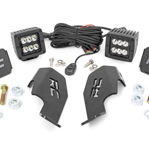 Rough Country LED Light Kit Cage Mount 2″ Black Pair Honda Talon 1000