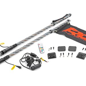 Rough Country Whip Mount Bed 4′ Multl-Color LED Whip Pair Honda Talon 1000