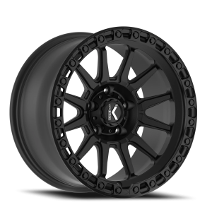 KG1 Forged Adrenaline KO105F 17x9 6x135 -12 Matte Black / Black Ring