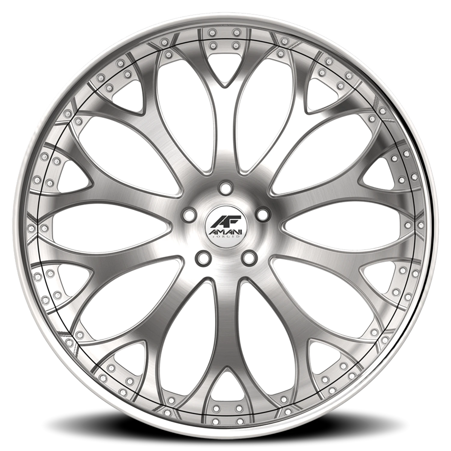Amani Forged Tango Original B 24x9 +15 5x115 Brushed Silver - Image 2