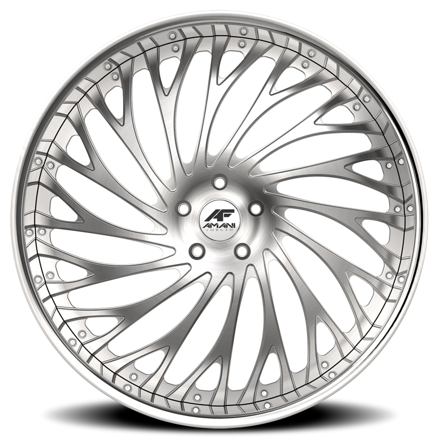 Amani Forged Vamos Original B 22x10 +38 5x112 Brushed Silver - Image 2