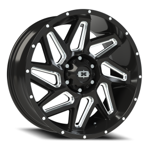 Vision 361 20x9 6x139.7 +12 Gloss Black / Milled Spokes