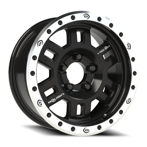 Vision 398 16x7 5x114.3 +0 Gloss Black / Machined Lip