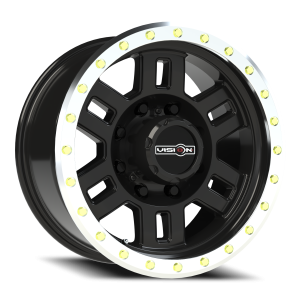 Vision 398 17x8.5 8x170 +0 Gloss Black / Machined Lip