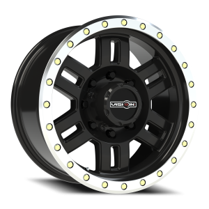 Vision 398 18x9 8x170 -12 Gloss Black / Machined Lip