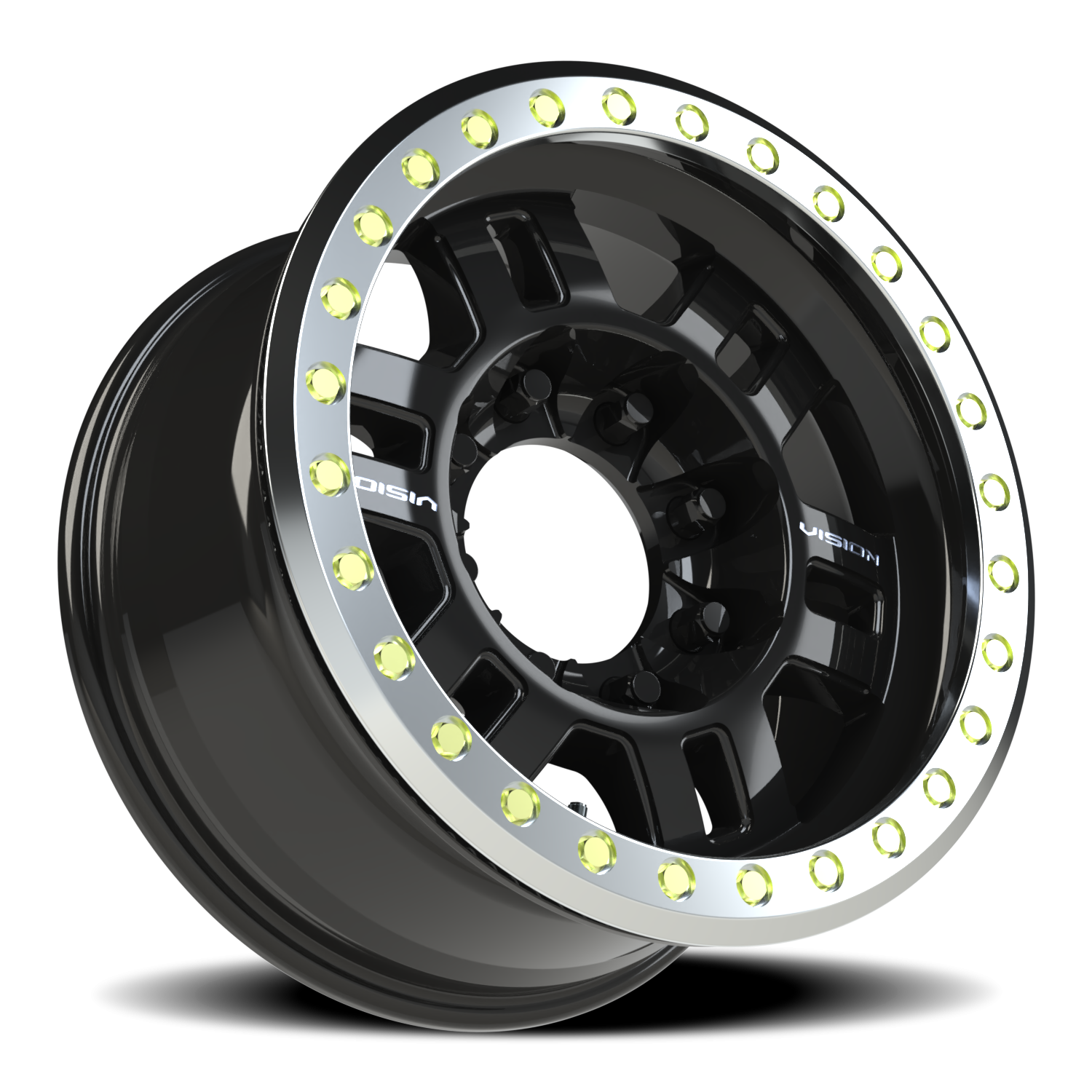Vision 398 17x8.5 8x170 -15 Gloss Black / Machined Ring - Image 2
