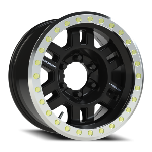 Vision 398 17x8.5 6x139.7 -15 Gloss Black / Machined Ring