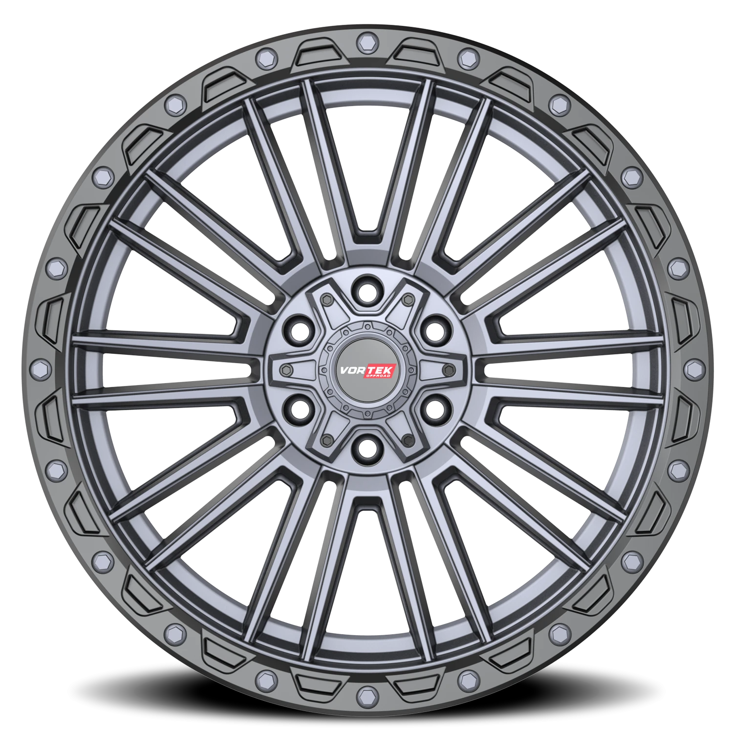 Vortek Offroad VRT-604 MTB 17x9 +-12 6x135 Matte Titanium / Black Bead Ring - Image 3