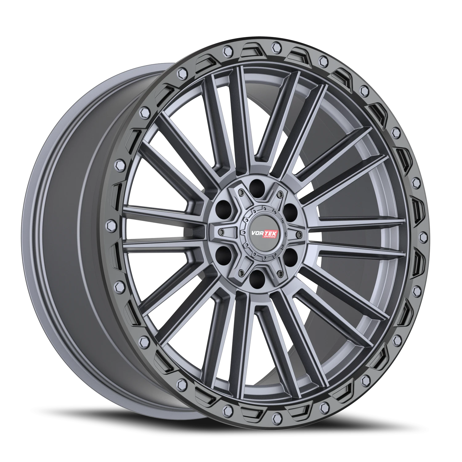 Vortek Offroad VRT-604 MTB 17x9 +-12 6x135 Matte Titanium / Black Bead Ring