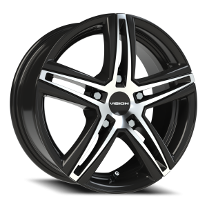 Vision 640 15x6.5 5x114.3 +38 Gloss Black / Machined Face