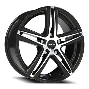 Vision 640 16x7 5x100 +38 Gloss Black / Machined Face