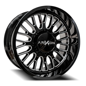 Arkon Off-Road Athos GBM 22x12 +-51 8x165.1 Gloss Black / Milled Edges