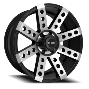 HD Wheels Buckshot SBM 22x11 +-44 8x180 Satin Black / Machined Face