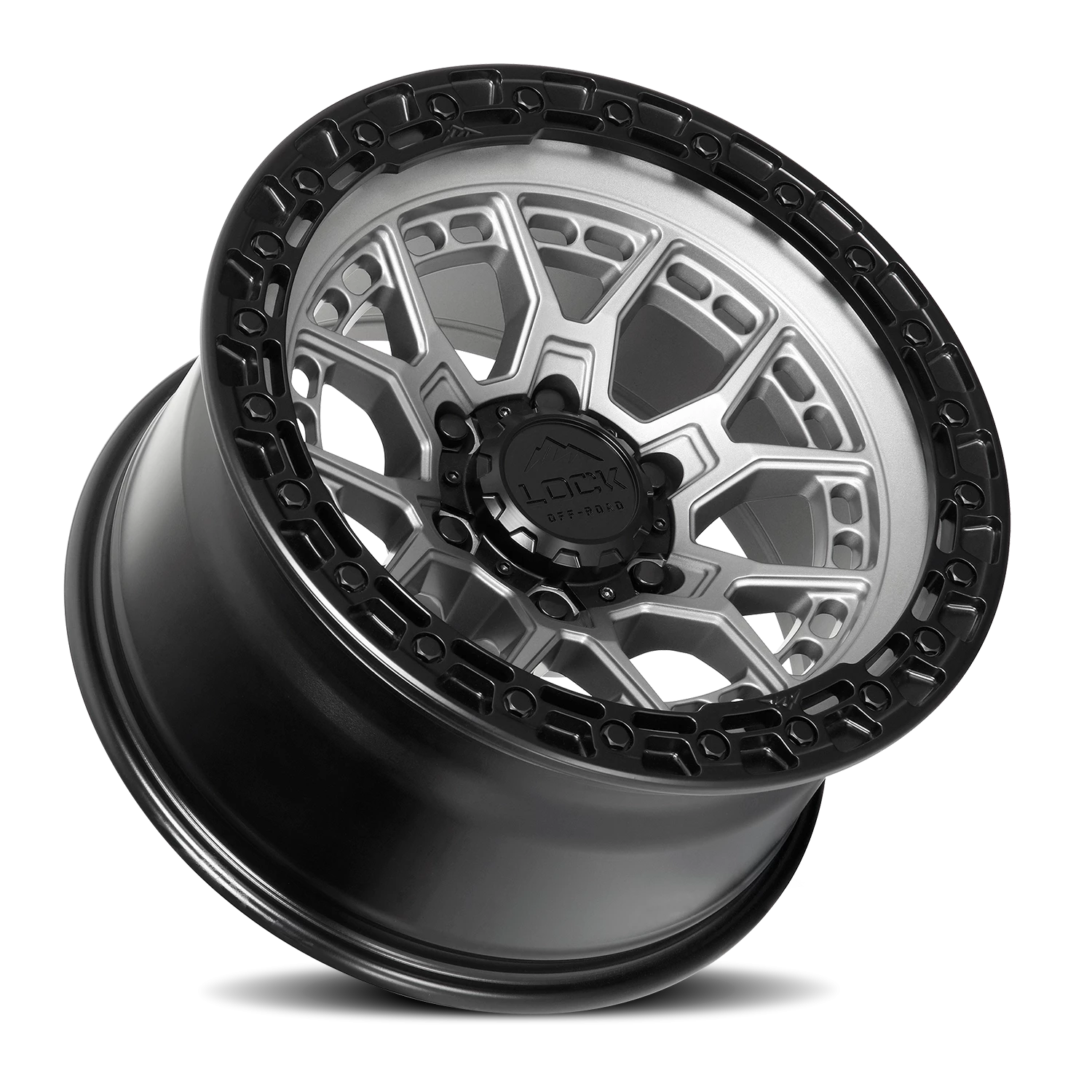 Lock Offroad Commando MGMBR 20x9 +0 6x135 Matte Grey / Matte Black Ring - Image 2