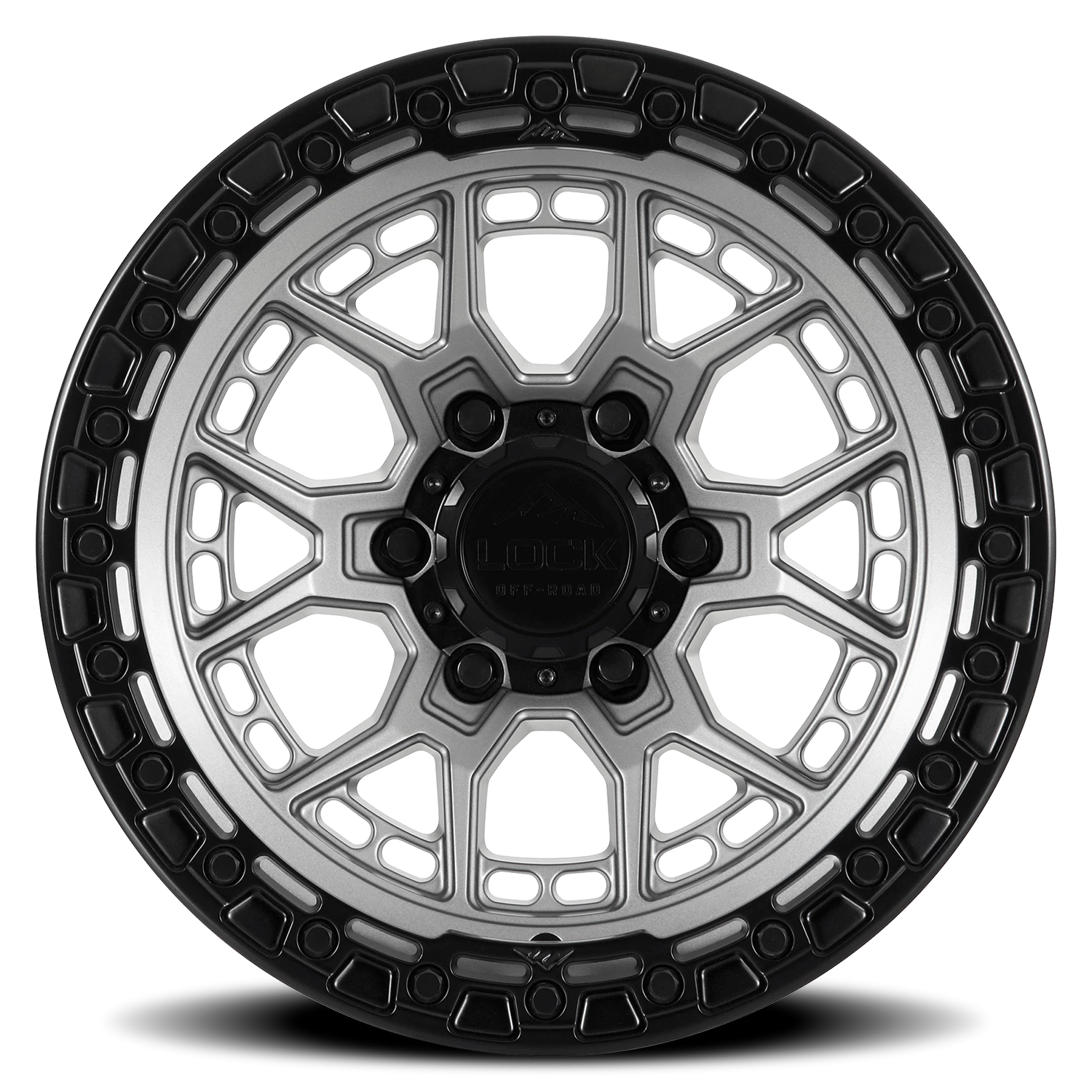 Lock Offroad Commando MGMBR 20x9 +0 6x135 Matte Grey / Matte Black Ring - Image 3