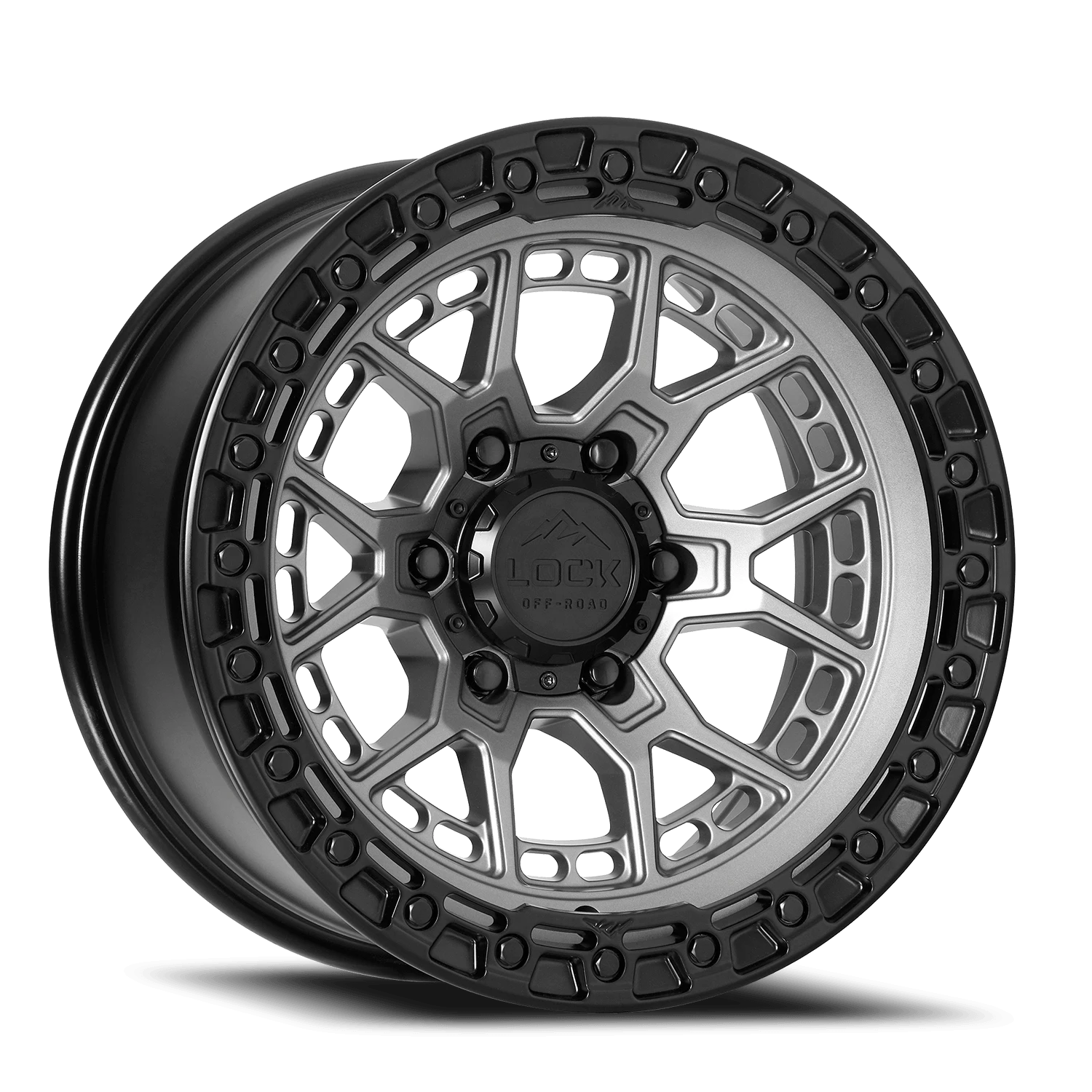 Lock Offroad Commando MGMBR 20x9 +0 6x135 Matte Grey / Matte Black Ring