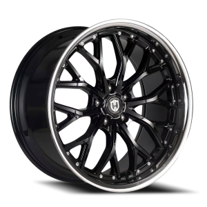 Curva Concepts CFF76 20x8.5 5x114.3 +35 Gloss Black / Stainless Lip