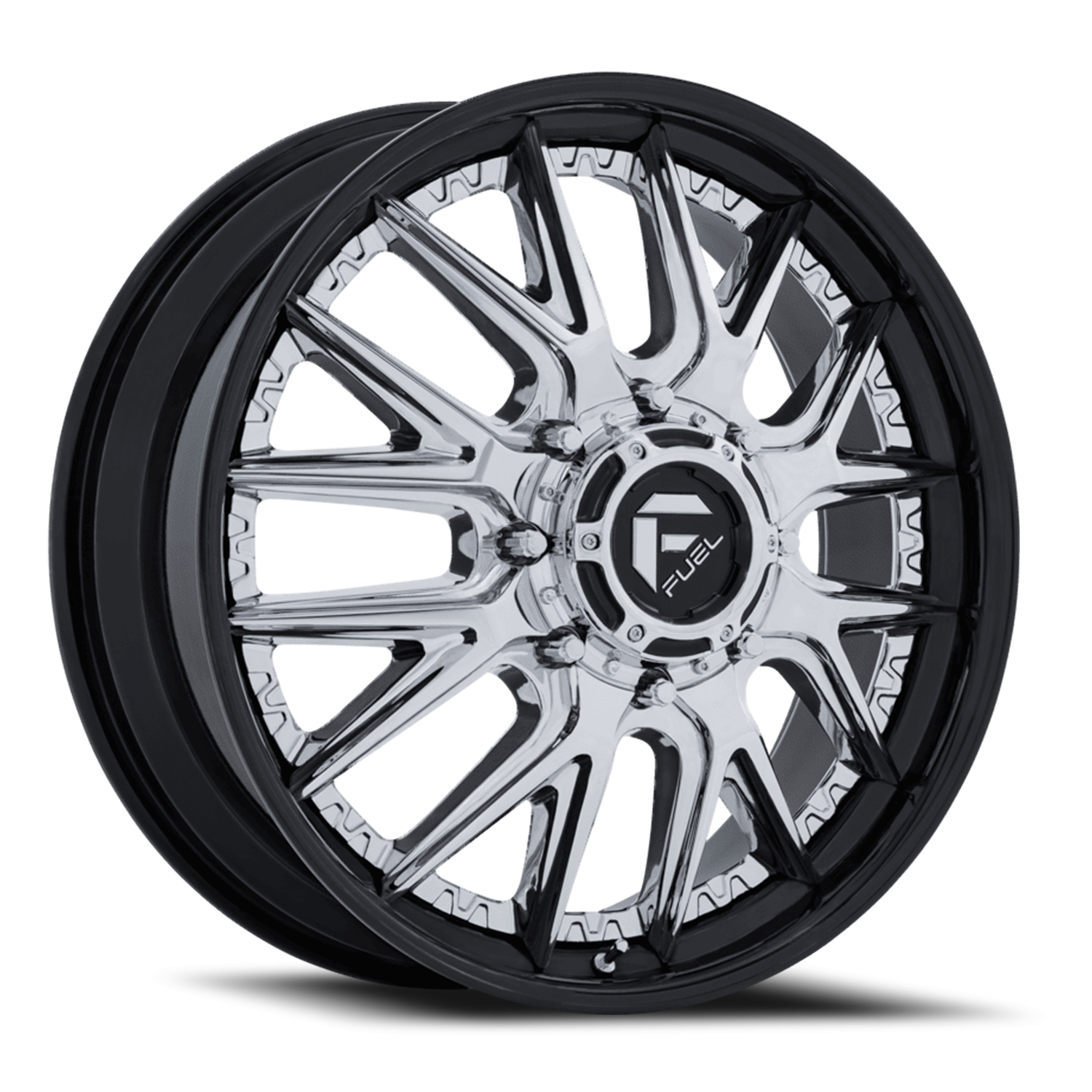 Fuel Catalyst Dually D407 20x8.25 +105 8x210 Chrome / Gloss Black Lip