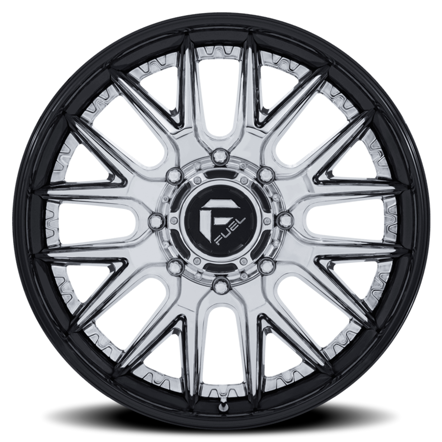 Fuel Catalyst Dually D407 20x8.25 +105 8x210 Chrome / Gloss Black Lip - Image 3