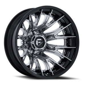Fuel Catalyst Dually D407 20x8.25 +-221 8x210 Chrome / Gloss Black Lip