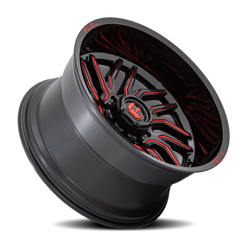Fuel Hurricane D808 22x12 +-44 8x165.1 Gloss Black / Red Milled - Image 2