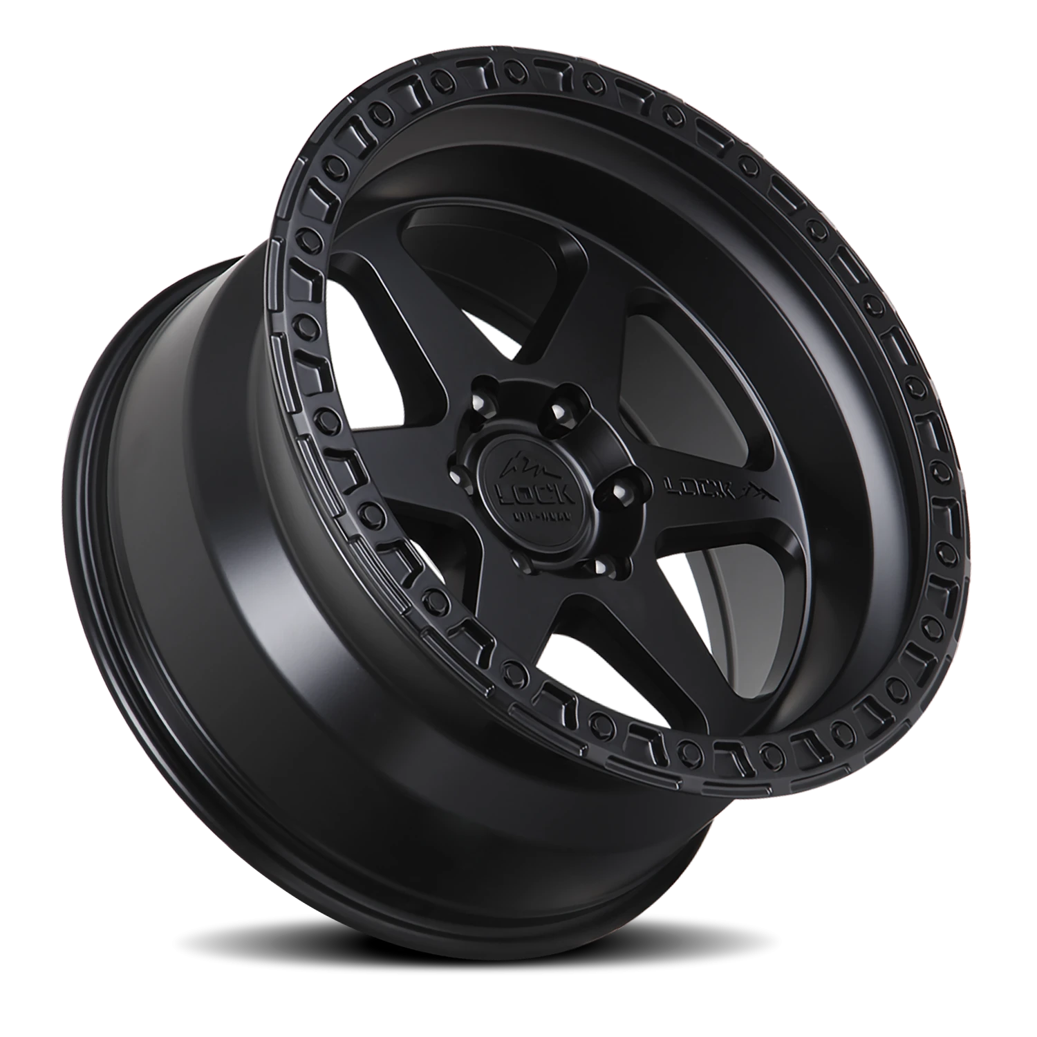 Lock Offroad Olympus MB 20x10 +-24 6x135 Matte Black / Matte Black Ring - Image 2