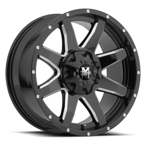 Off-Road Monster M08 22x12 5x127/5x139.7 Gloss Black / Milled