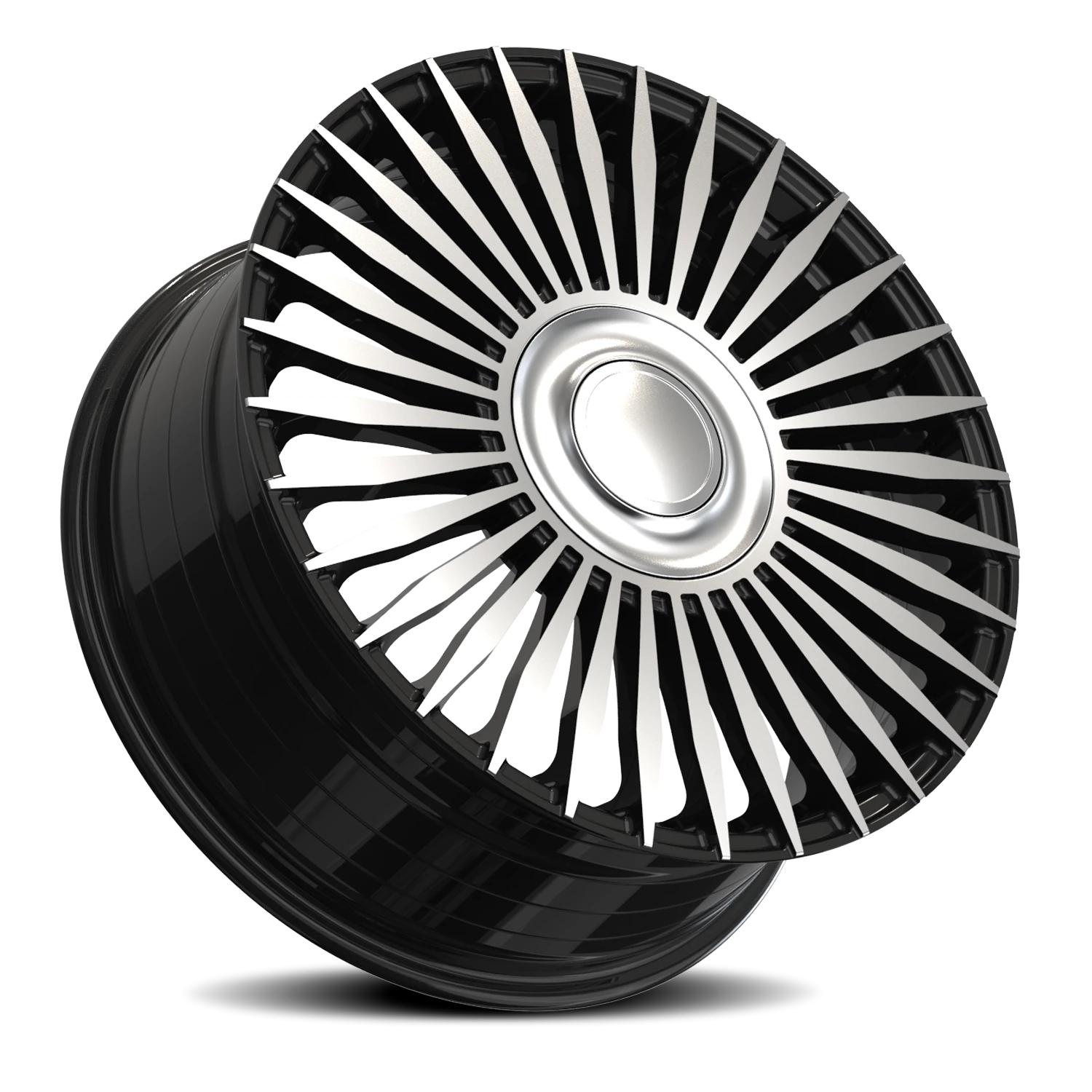 Repco MB01 GBM 22x9.5 +35 5x112 Gloss Black / Machined - Image 2