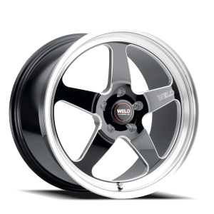 WELD Ventura S104 20x9.5 +0 5x127 Gloss Black / Milled-Diamond Cut Lip