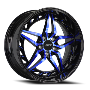 Shift Injector 18x8.5 5x114.3 +30 Gloss Black / Candy Blue Machined