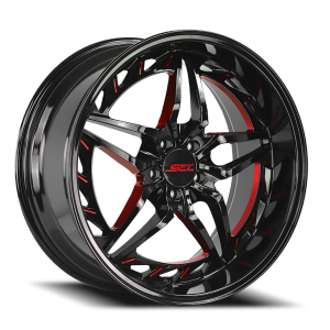 Shift Injector 18x8.5 5x114.3 +30 Gloss Black / Candy Red Milled