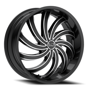 Strada Flame 24x9.5 5x115/5x120 +15 Gloss Black / Milled