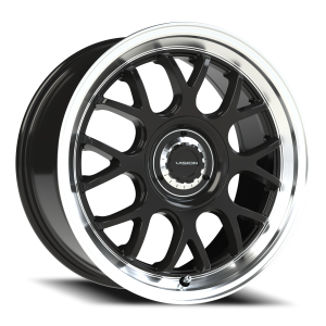 Vision 478 17x8 5x112/5x120 +38 Gloss Black / Brushed Lip