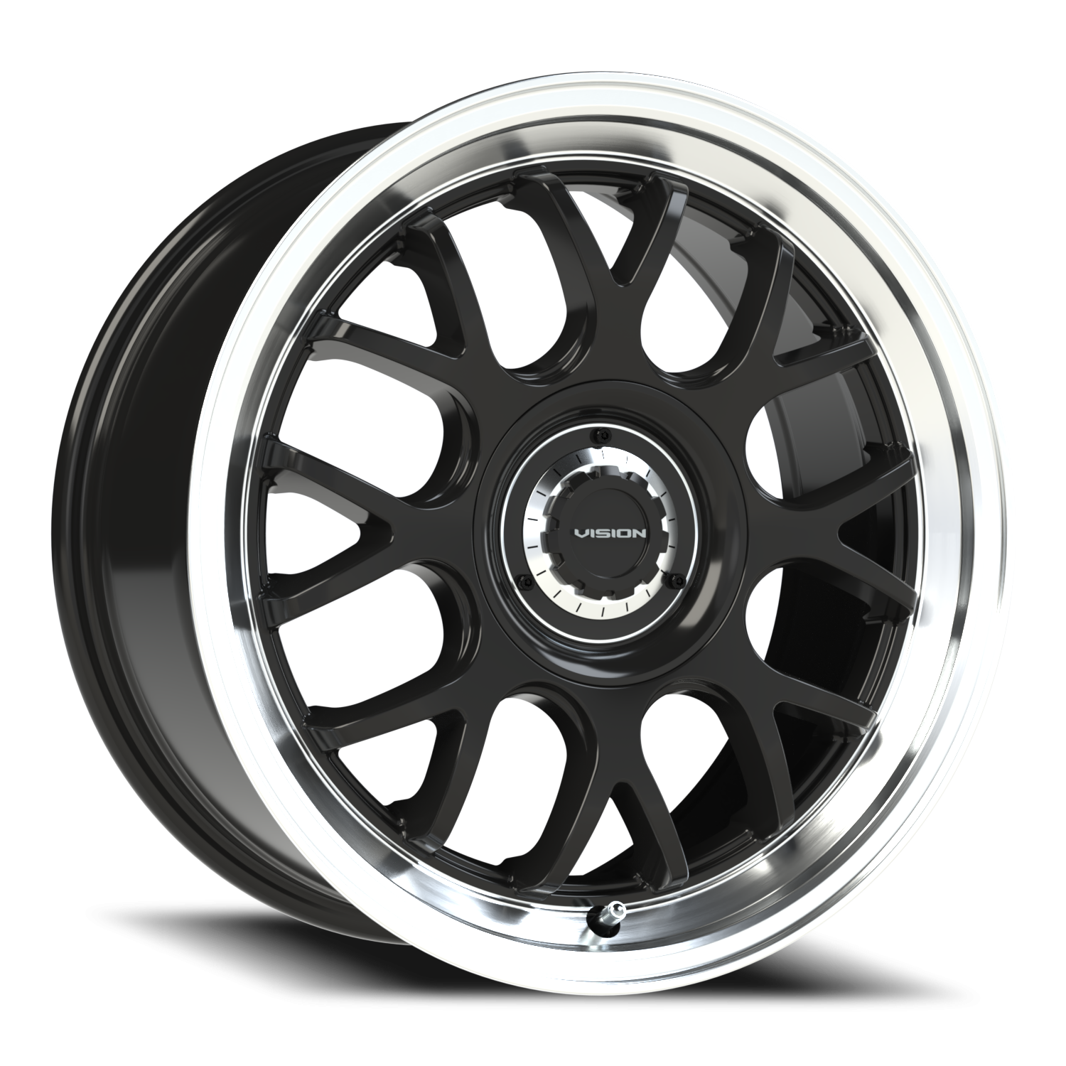 Vision 478 17x8 5x112/5x120 +38 Gloss Black / Brushed Lip