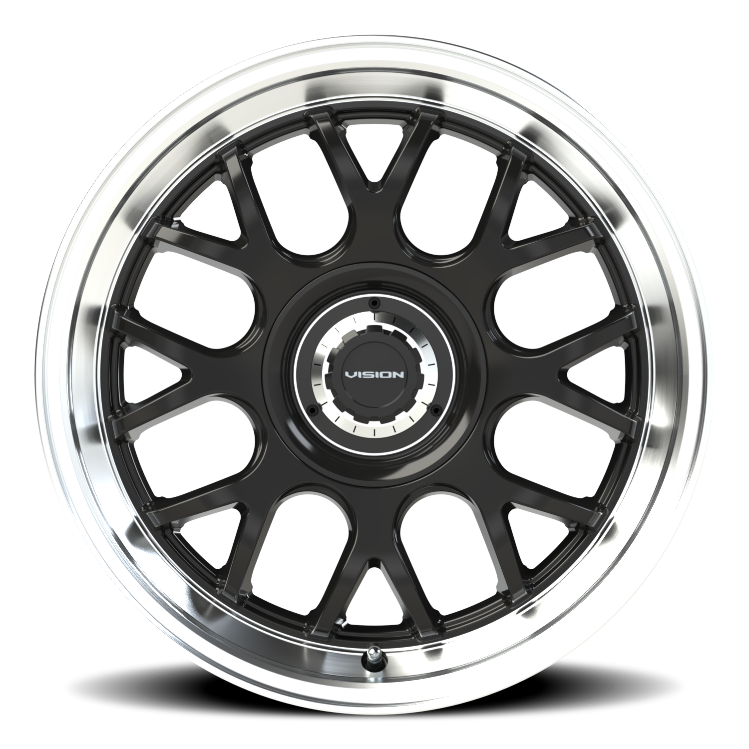 Vision 478 17x8 5x112/5x120 +38 Gloss Black / Brushed Lip - Image 3
