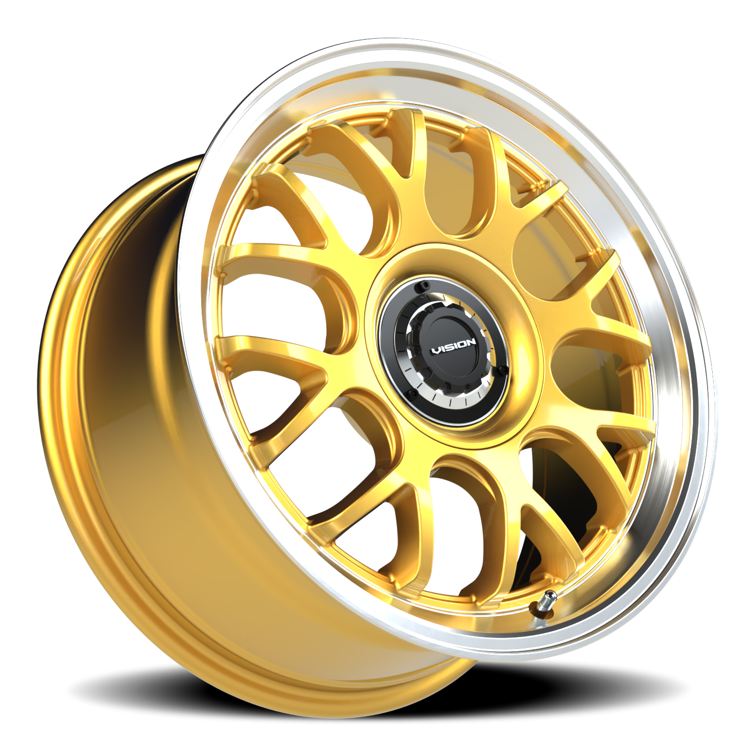 Vision 478 17x8 5x112/5x120 +38 Gold / Machined Lip - Image 2