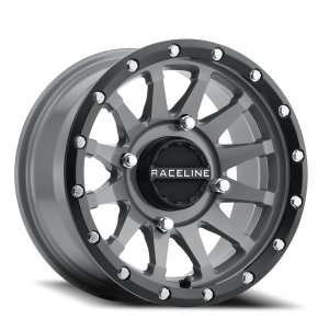 Raceline Trophy Simulated Beadlock UTV 14x7 4x137 +10 Stealth Grey