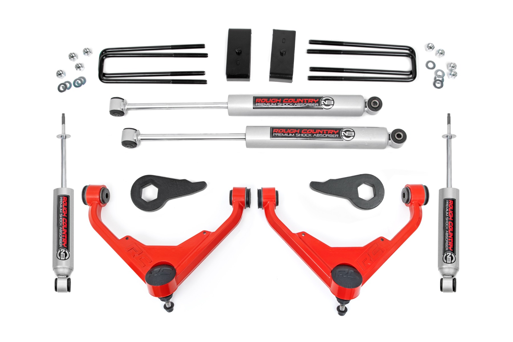 Rough Country 3 Inch Lift Kit FK/FF Code Chevy/GMC Sierra/Silverado 2500 HD Suburban/Yukon XL 2500 (01-10)