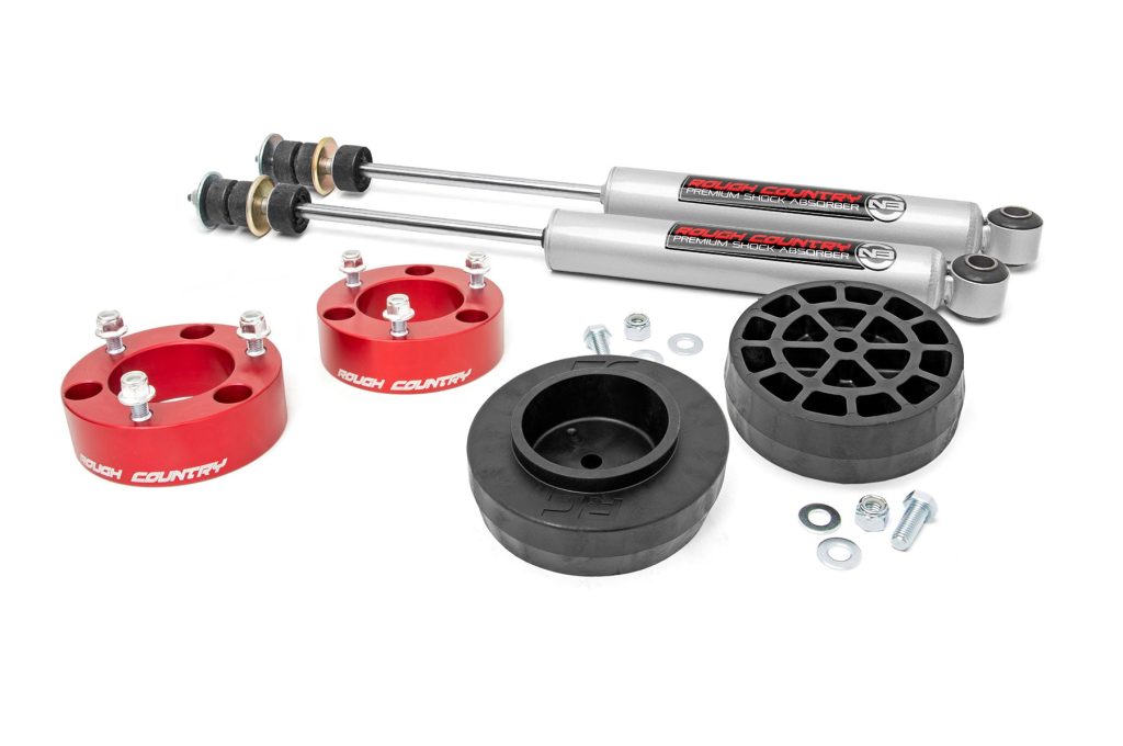 Rough Country 3 Inch Lift Kit Red Spacers Toyota 4Runner (03-09)/FJ Cruiser (07-14)