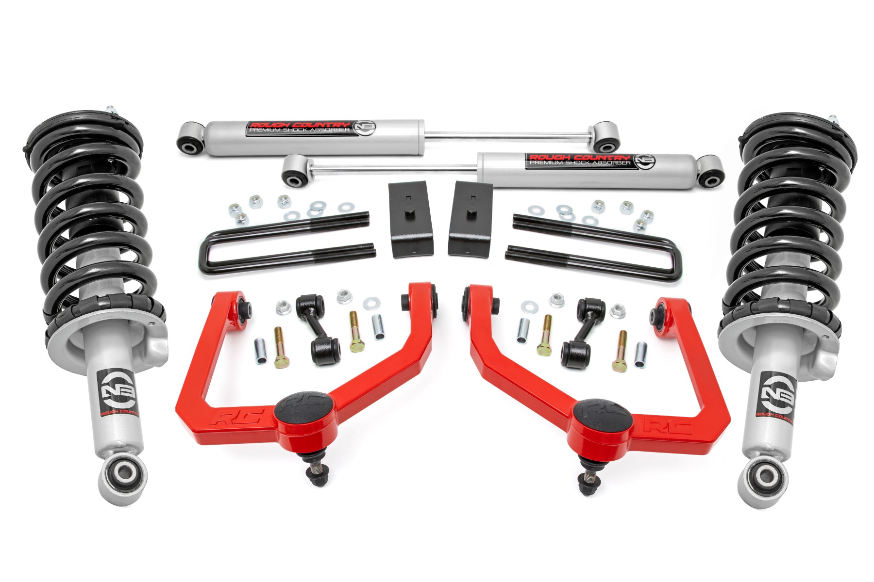 Rough Country 3 Inch Lift Kit N3 Struts & Shocks Nissan Titan 4WD (2017-2024)