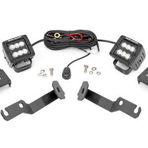 Rough Country LED Light Kit Ditch Mount 2β³ Black Pair Flood Toyota Tacoma (05-15)