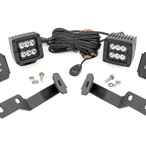 Rough Country LED Light Kit Ditch Mount 2β³ Black Pair Spot Toyota Tacoma (05-15)