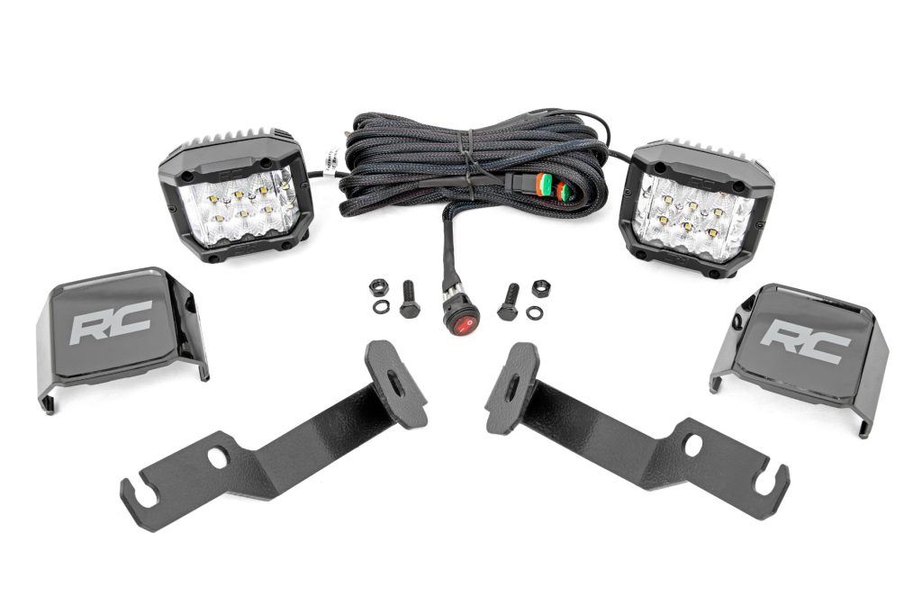 Rough Country LED Light Kit Ditch Mount 3″ OSRAM Wide Toyota Tacoma 2WD/4WD (05-15)