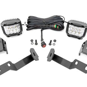 Rough Country LED Light Kit Ditch Mount 3β³ OSRAM Wide Toyota Tacoma 2WD/4WD (05-15)