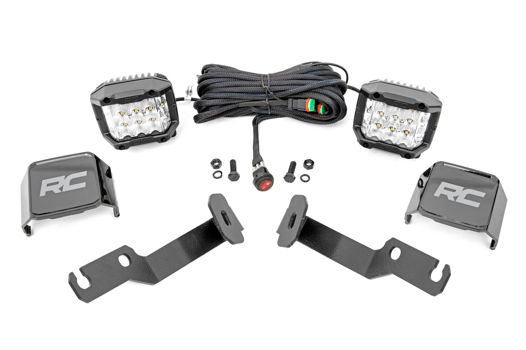 Rough Country LED Light Kit Ditch Mount 3β³ OSRAM Wide Toyota Tacoma 2WD/4WD (05-15)