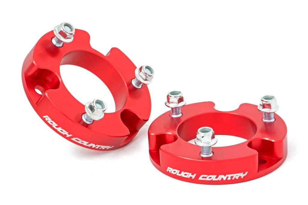 Rough Country 2 Inch Leveling Kit Aluminum Red Toyota Tacoma 2WD/4WD (2005-2023)