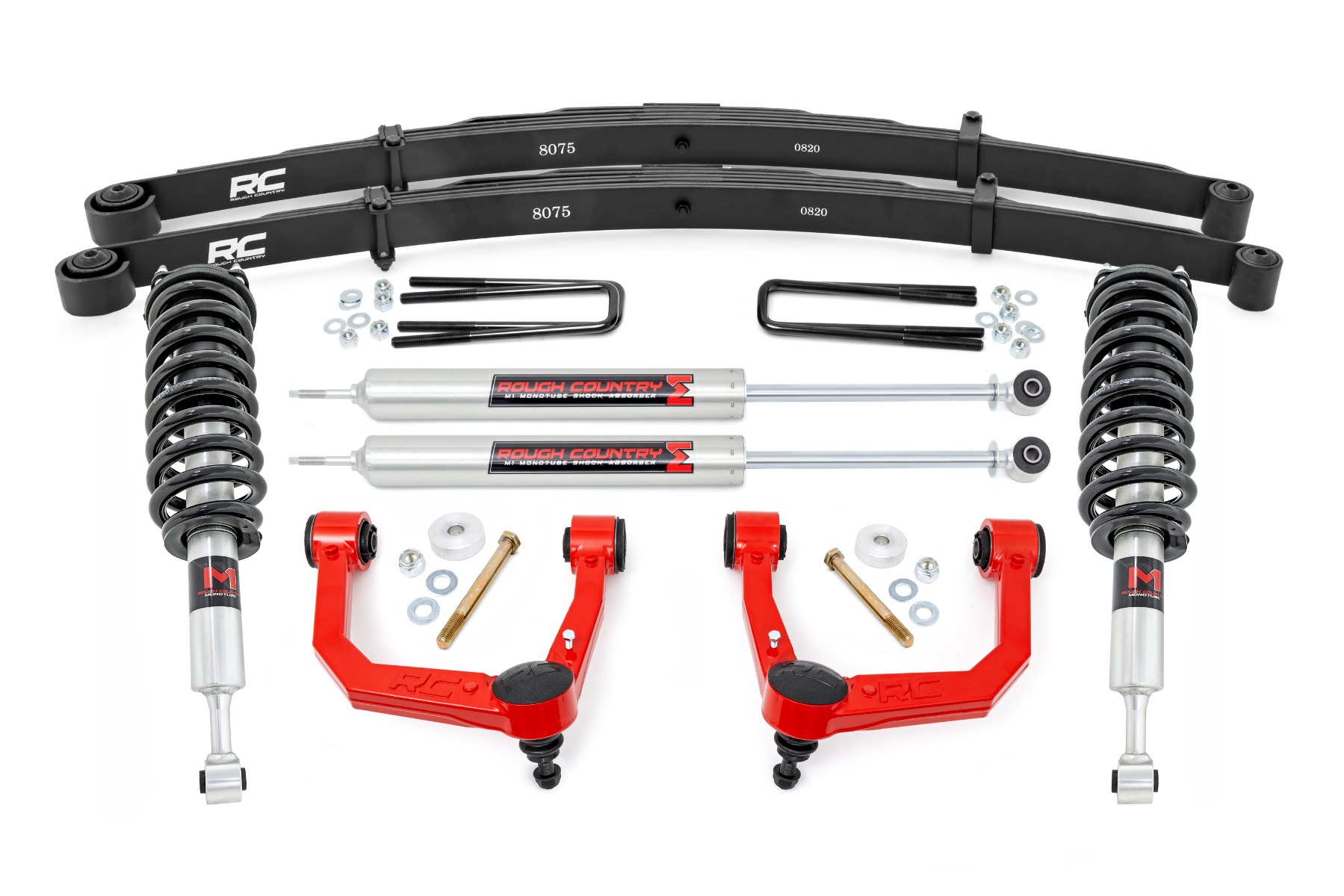 Rough Country 3.5 Inch Lift Kit Red UCA M1 Struts Toyota Tacoma 2WD/4WD (2005-2023)